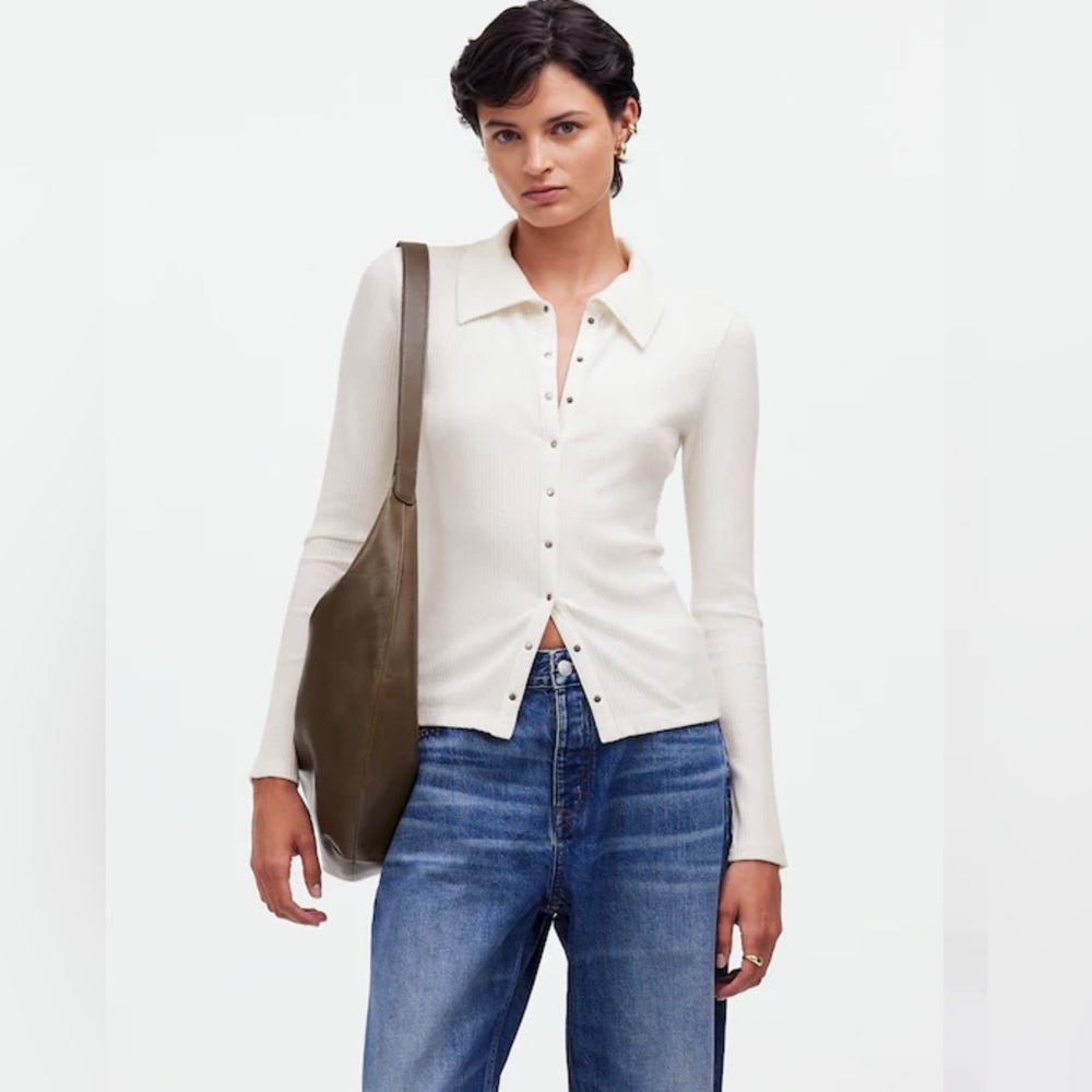 Like New Madewell Snap Front Cardigan size S winter White
